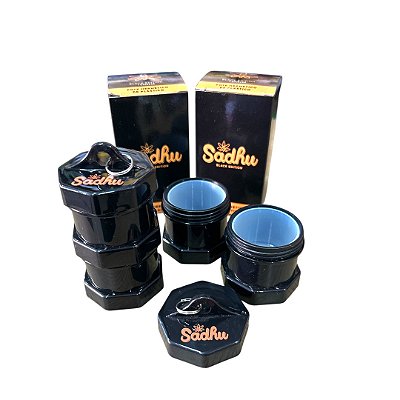 Pote Hermético Sadhu Black 50ml - Vedação Total e Discrição