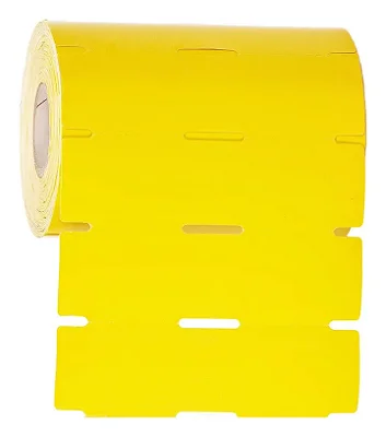 Etiqueta cartão amarela p/ Gôndola 100x30m - 10 rolos (1000 etiquetas por rolo)