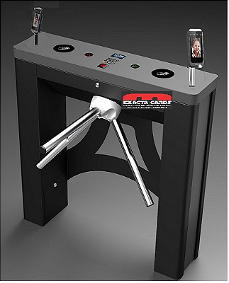 Catraca Exacta Balcão WiFi com 1 Leitor Facial pra 5.000 + Leitor de QR Code + Leitor de Cartões RFID