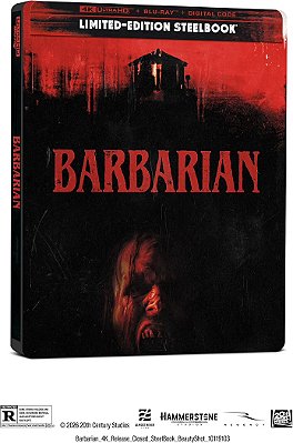 Barbarian: Noites Brutais - Steelbook (4K UHD + Blu-ray + Digital, 2022) - USA - PRÉ-VENDA PARA 11/08/2026