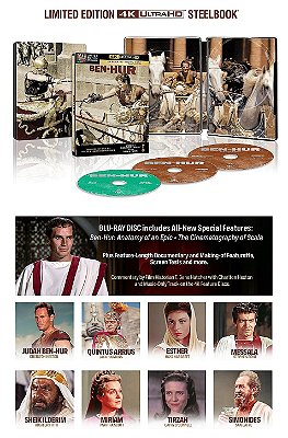 Ben-Hur - Steelbook (4K UHD + Blu-ray + Disco Bônus, 1959)