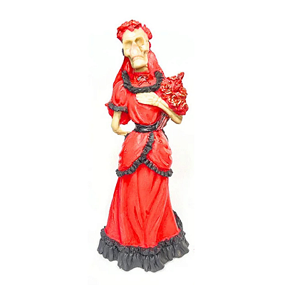 Caveira com Rosa - 25cm - Resina