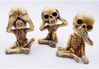 Imagem - Trio Caveira – Cego, Surdo e Mudo – Resina