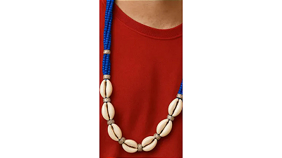 Guia Chicote Azul Escuro de Ogum com Búzios
