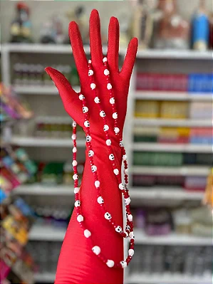 Guia de Luxo Cristal Vermelho com Caveiras
