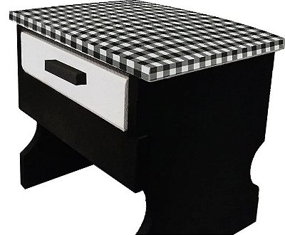 Banquinho De Preto Velho - Estofado com Gaveta