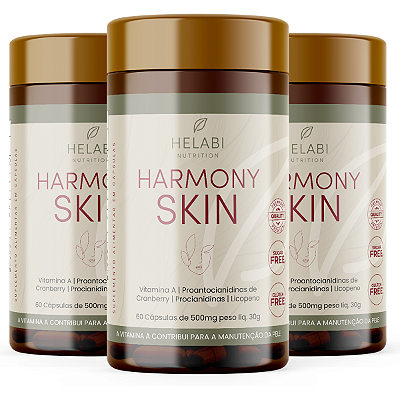 Tratamento para 3 meses: HarmonySkin 60 Cápsulas - Pinus Pinaster + Licopeno+ Cranberry + Vitamina A