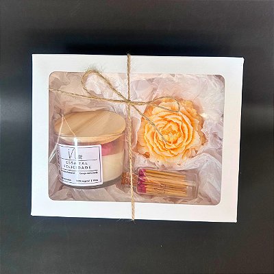 Kit Vela 100g + Vela Escultural Peônia