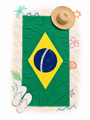 Toalha de Praia Brasil 70 x 140 cm – Algodão e Poliéster