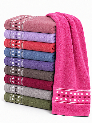 Kit de Toalhas de Banho Quadriculado 160 x 75 cm – 100% Algodão