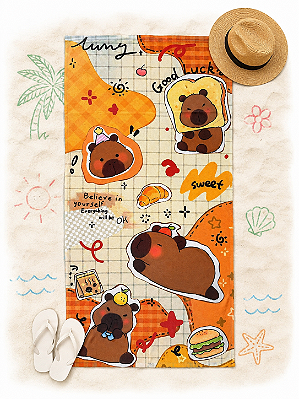 Toalha de Praia Capivara 70 x 140 cm 200 g/m²
