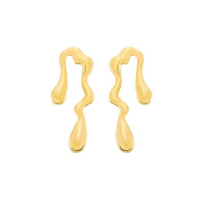 Brinco Dourado Orgânico de Gota