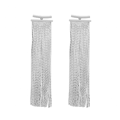 Brinco Prateado de Franja