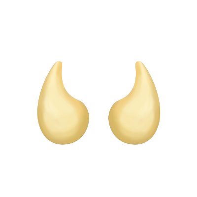 Brinco Dourado Gota Curvada Grande