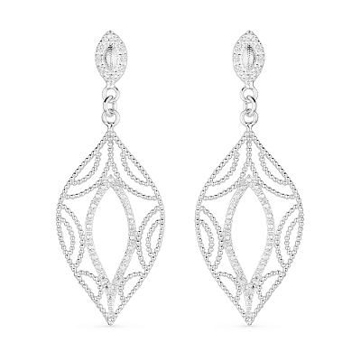 Brinco Prateado Folha de Gala