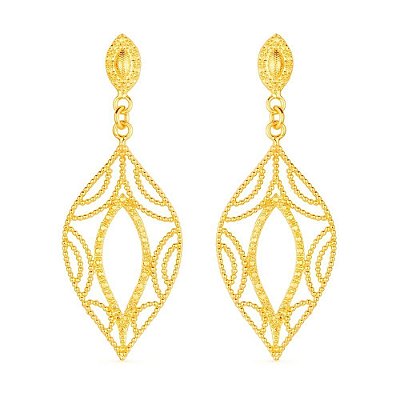 Brinco Dourado Folha de Gala