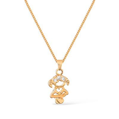 Colar Dourado Filha com Zircônia