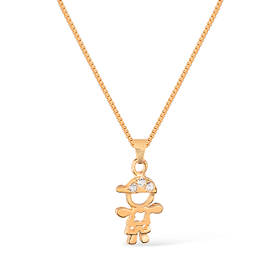 Colar Dourado Filho com Zircônia