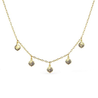 Colar Dourado de Concha