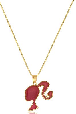 Colar Personalizado Barbie Folheado Em Ouro18k