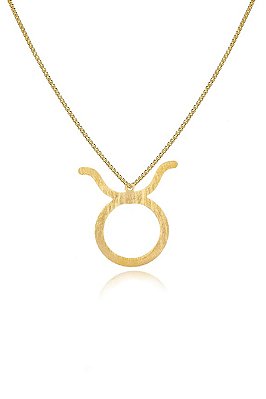 Colar Personalizado Signo De Touro Folheado Em Ouro 18k
