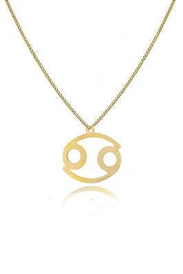 Colar Personalizado Signo De Câncer Folheado Em Ouro 18k