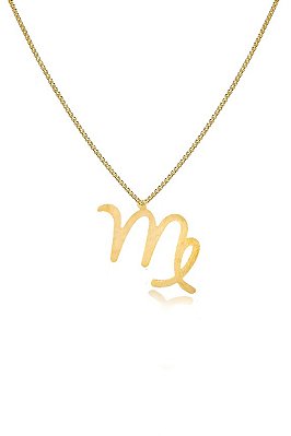Colar Personalizado Signo De Virgem Folheado Em Ouro 18k