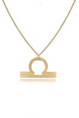 Colar Personalizado Signo De Libra Folheado Em Ouro 18k