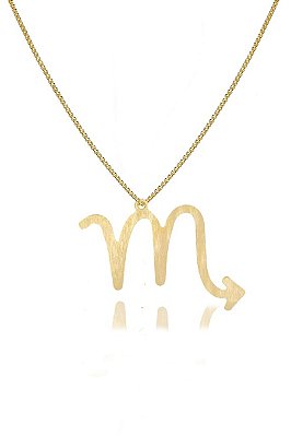 Colar Personalizado Signo De Escorpião Folheado Em Ouro 18k