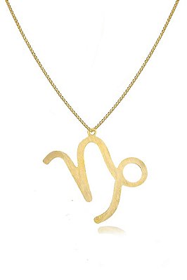 Colar Personalizado Signo De Capricórnio Folheado Em Ouro 18k