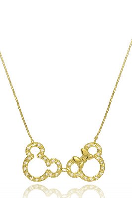 Colar Personalizado Mickey E Minnie Trabalhado Em Zircônia