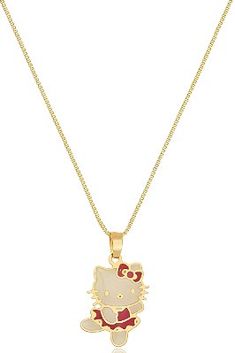 Colar Personalizado Hello Kitty Folheado Em Ouro 18k