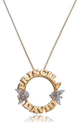 Colar Personalizado Mandala Nome E Espirito Santo Com Zircônia