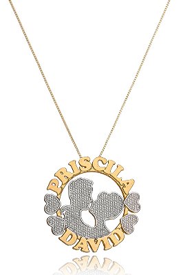 Colar Mandala Casal Apaixonado Com Detalhes Em Ródio