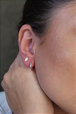 Brinco Argolinha Lisa 2x15 Em Prata 925