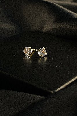 Brinco Pequeno Ponto De Luz Banhado Em Ouro 18k