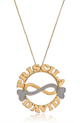 Colar Personalizado Mandala Com Infinito Trabalhado Em Ródio