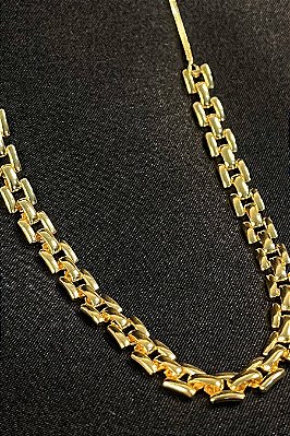 Colar Corrente De Relógio Banhado Em Ouro 18k