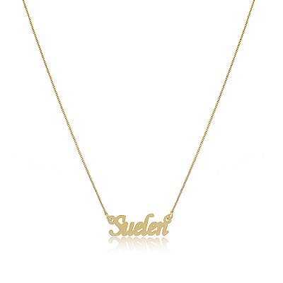 Colar Personalizado Com Nome Folheado Em Ouro 18k