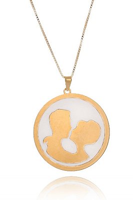 Colar Personalizado Casal Apaixonado Folheado Em Ouro 18k