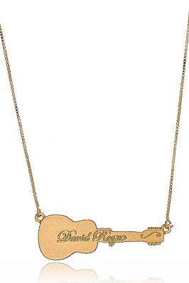 Colar Personalizado Casal Sertanejo Folheado Em Ouro 18k