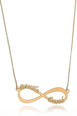 Colar Personalizado Amor Infinito Folheado Em Ouro 18k
