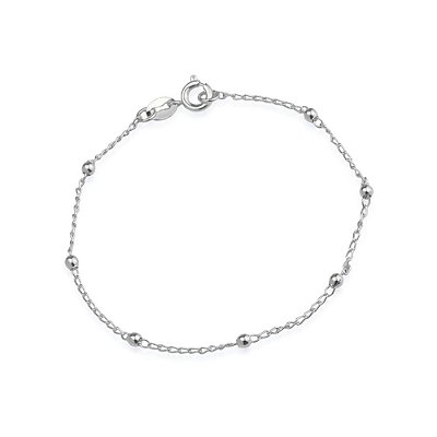 Pulseira Prateada de Bolinhas