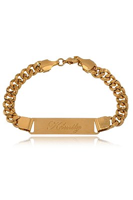 Pulseira Personalizada Com Nome Chapado Folheado Em Ouro 18k