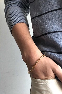 Pulseira Corrente Cartier 1.6 Diamantada Banhado Em Ouro 18k Masculina