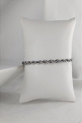 Pulseira Trançado Trabalhada Em Aço Inoxidável Masculina