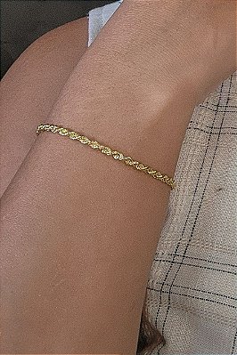 Pulseira Cordão Baiano 3,0 Banhado Em Ouro 18k