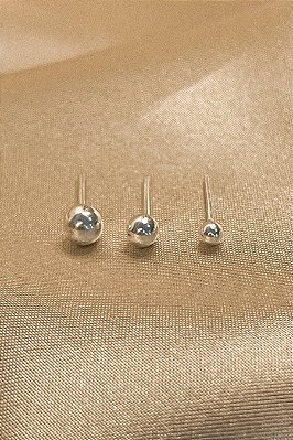 Trio De Brincos Bolinha Em Prata 925