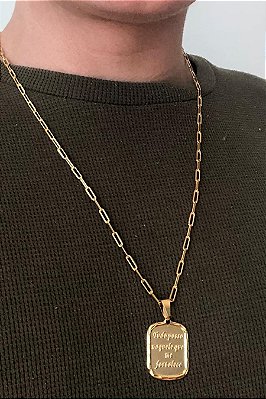 Pingente Tudo Posso Naquele Que Me Fortalece Banhado Em Ouro 18k