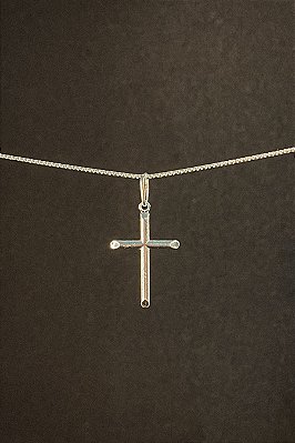 Pingente Cruz Lisa Em Prata 925